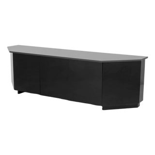 Postmodern Black Lacquer & Granite Sideboard For Sale