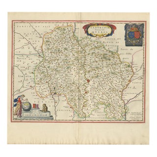 Antique Blaeu Map of Quercy, Cahors and the Perigord Border, 1642 For Sale