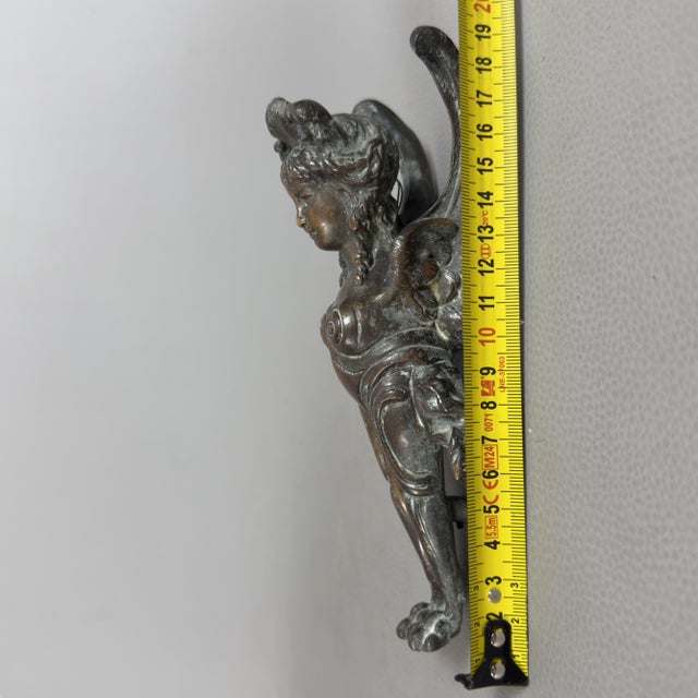 Antique Bronze Frieze Hanging Sculptures of Winged Figures, Early 20th Century, Set of 2 For Sale - Image 10 of 11