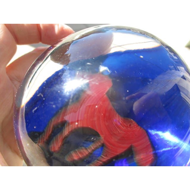 Red Pony Into the Blue Glass Paper Weight For Sale In New York - Image 6 of 11