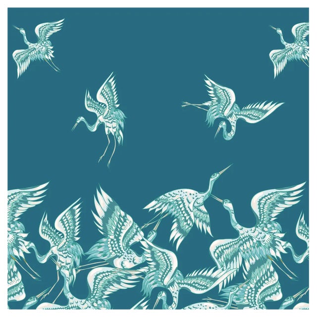 Aironi Blue Fabric Wall Covering by Chiara Mennini for Midsummer-Milano For Sale