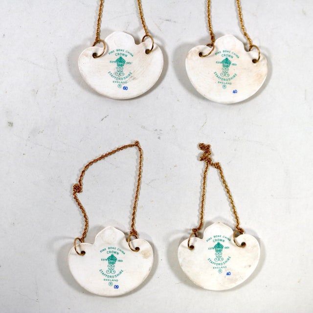 Mid 20th Century Crown Staffordshire Fine Bone China Decanter Tags - Set of 4 For Sale In Cincinnati - Image 6 of 8