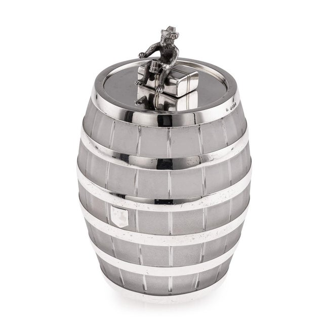 Victorian Silver and Glass Whisky Barrel Ice Bucket, 1864 For Sale - Image 17 of 17