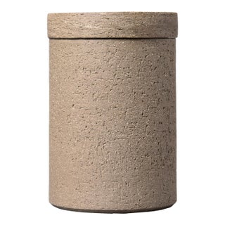 Cylindrical Stoneware Jar With Lid by Ceramica Rosa Maria For Sale