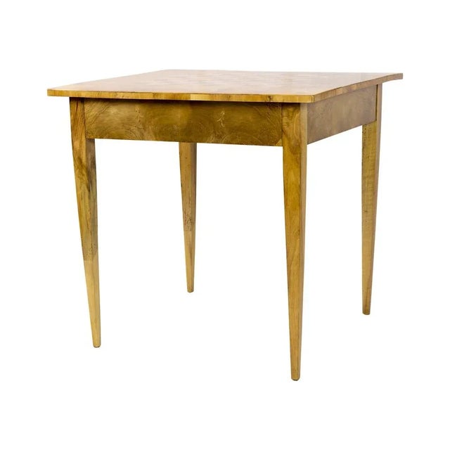 Brown 19th Century Biedermeier Walnut Marquetry Chess Table For Sale - Image 8 of 10