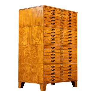 Vintage Oak Four-Stack Flat File by Mayline For Sale