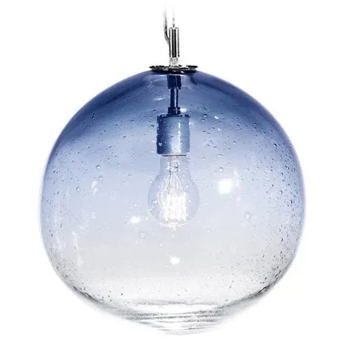 Tempo Solaris Pendant Light from the Fizz Collection in Steel Blue For Sale - Image 4 of 4