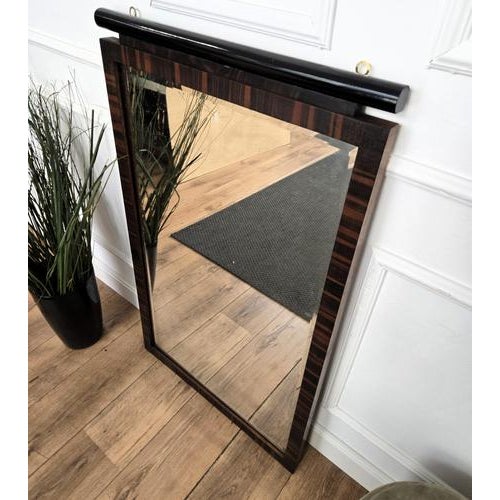 Italian Art Deco Walnut Burl Wall Mirror, 1950s For Sale - Image 4 of 8