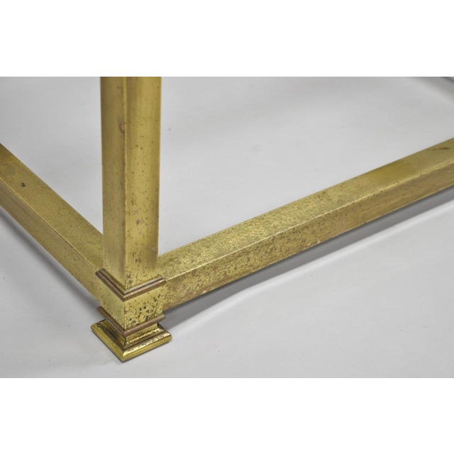 Gold Vintage Mastercraft Hollywood Regency Square Brass Coffee Table Base Only For Sale - Image 8 of 16