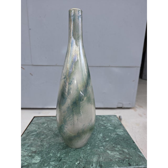 Mid-Century Modern Finzi Porcelain Vase in Green, 1950s For Sale - Image 3 of 8