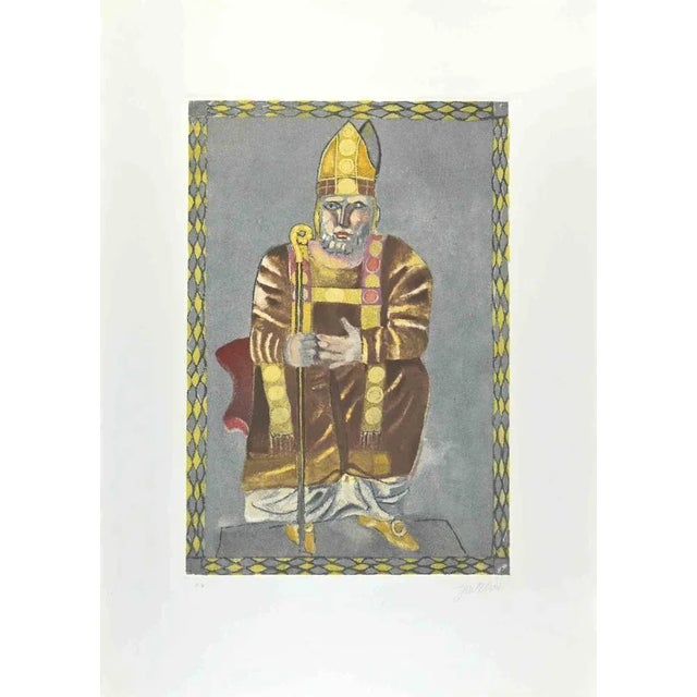 Modern Franco Gentilini, The Pope, Etching and Aquatint, 1970s For Sale - Image 3 of 3