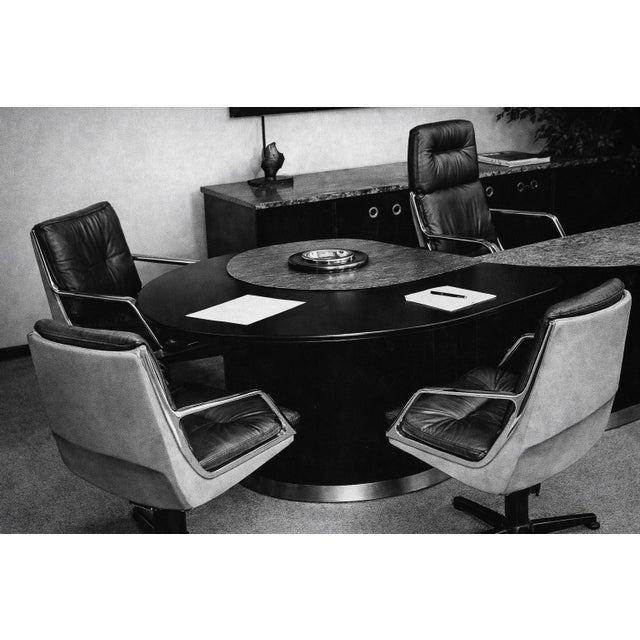 “Low Commander” Swivel Armchair by Jorge Zalszupin, Bronze Chenille & Aluminum, Brazil, 1973 – Lot 869 For Sale - Image 16 of 18