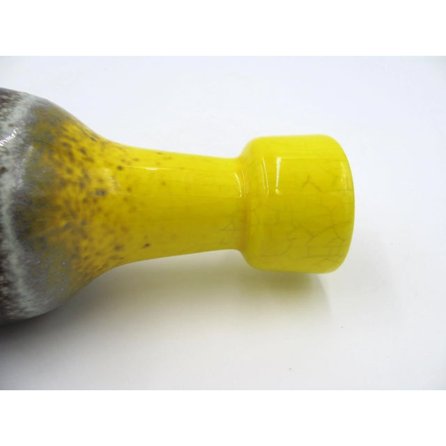 Mid 20th Century Mid Century Jaru of California Yellow & Brown Lava Drip Glaze Vase For Sale - Image 5 of 12