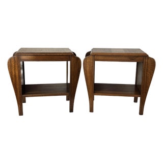 Pair of 1930’s Art Deco Magazine Rack Side Tables. For Sale