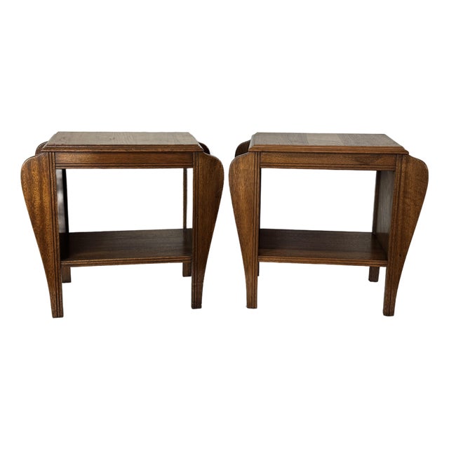 Pair of 1930’s Art Deco Magazine Rack Side Tables. For Sale