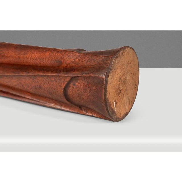Brown Mid-Century Modern Gothic Hand-Sculpted Oversized Candle Stick Holder Carved From Solid Teak, Usa, C. 1960s For Sale - Image 8 of 14