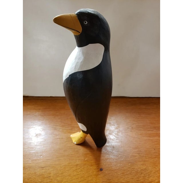 Vintage Hand Carved Wooden Penguin (#1) For Sale - Image 4 of 5
