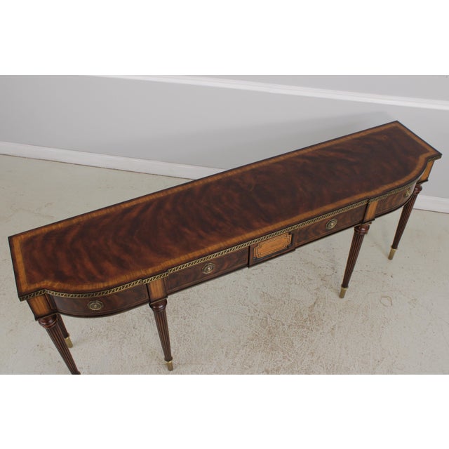 Brown Theodore Alexander Georgian Style Mahogany Inlay Buffet Console Table For Sale - Image 8 of 15