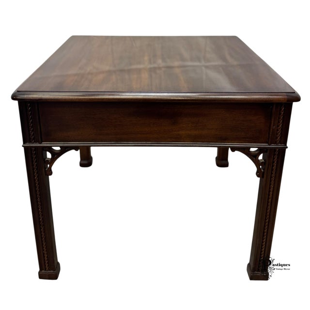 Vintage Henredon Chippendale Style Mahogany Side Table For Sale - Image 9 of 12