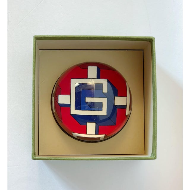 Red Gucci Geometric G Paperweight For Sale - Image 8 of 9