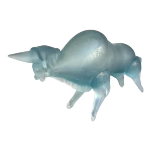 1960s Murano Art Glass Blue Satin Bull Figure Sculpture