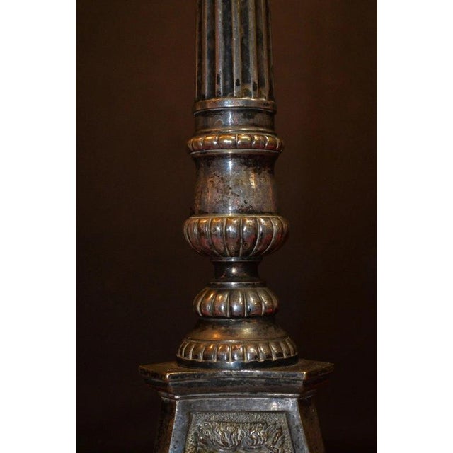Edwardian Silver Plate Ecclesiastical Altar Table Lamp, 1910 For Sale - Image 15 of 18