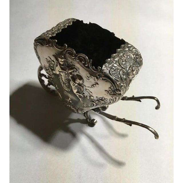 Metal Late 19th Century Baroque Sterling Silver Box Little Love Cart, Italy, 1890 For Sale - Image 7 of 18