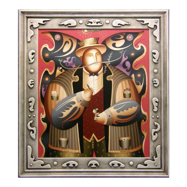 Anton Arkhipov "Mr.Butterfly" Original Oil on Canavas With Artist Frame H.Signed For Sale