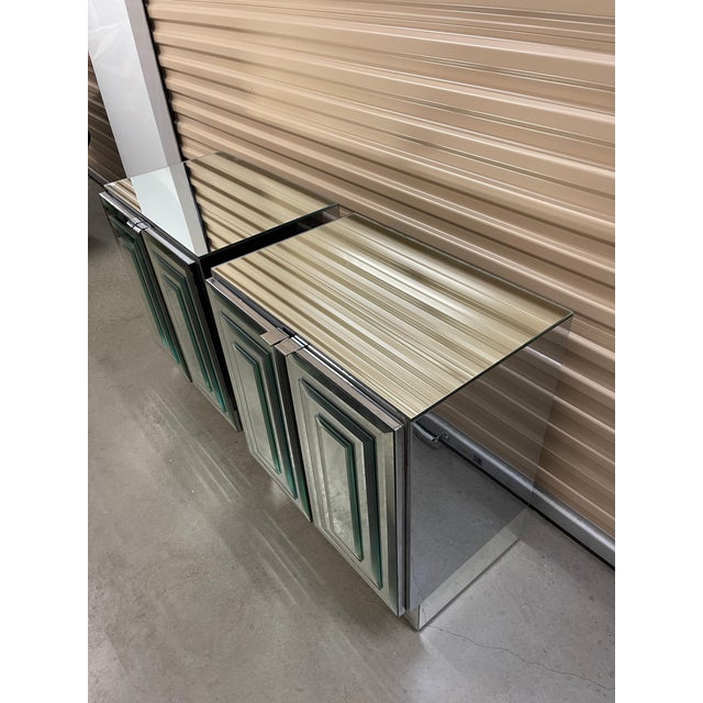 Mid 20th Century Pair of Vintage Ello Mirrored Cabinets For Sale - Image 9 of 12