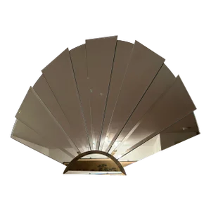 1980 Art Deco Shell Beveled Wall Mirror