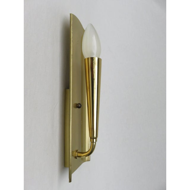 Polished & Matte Brushed Brass Wall Lights, 1950s, Set of 2 For Sale - Image 10 of 13