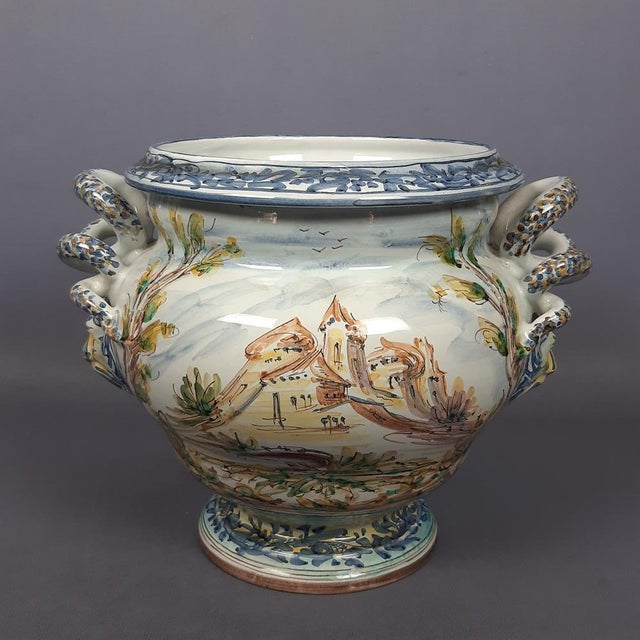 Large Column with Albissola Majolica Vase from Emmebi, 1960, Set of 2 For Sale - Image 11 of 17