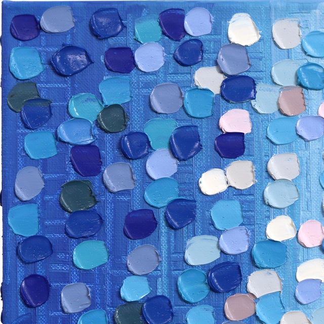 Two in the Blue Rain - Original Figurative Textured Impasto Painting on Canvas by Ekaterina Ermilkina For Sale - Image 4 of 7
