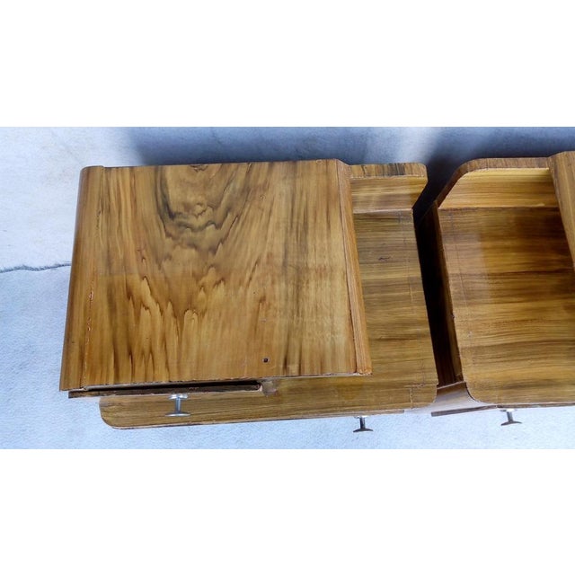 Wood Art Deco Bedside Tables by Jindrich Halabala for Up Závody, 1940s, Set of 2 For Sale - Image 7 of 18