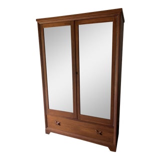 Mid-Century Modern Mirrored Armoire For Sale