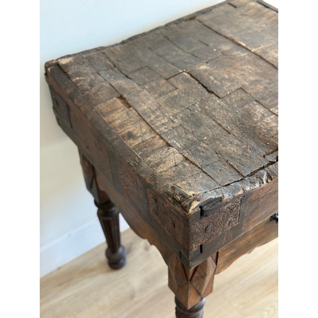 Wood 19th c. French Butcher Block Table For Sale - Image 7 of 10