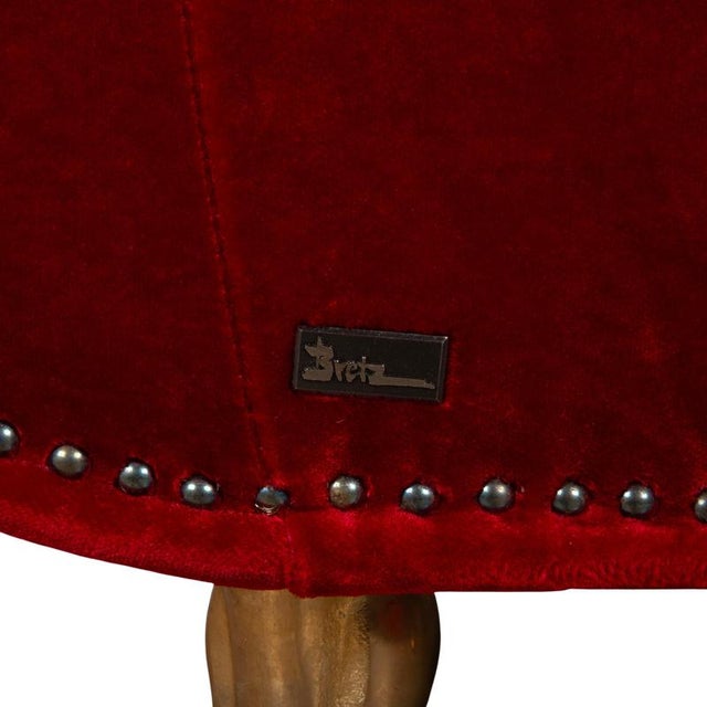 Red Velvet Gaudi Chair from Bretz For Sale - Image 9 of 14