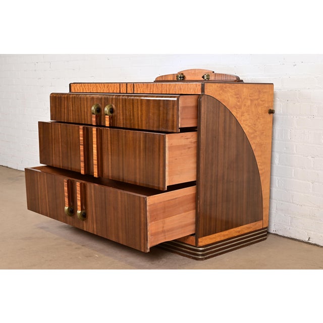 Leo Jiranek for Grand Rapids Furniture Art Deco Walnut and Burl Wood Dresser, 1930s For Sale - Image 10 of 17