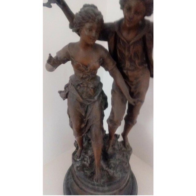 CIRCA 19th CENTURY Ernest RANCOULET SPELTER SCULPTURE?. STATUE WITH FOUNDRY