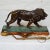 Maitland-Smith Pair of Bronze Roaring Lions on Marble Base Sculpture For Sale - Image 4 of 7