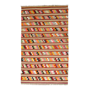 Colorful Vintage Turkish Kilim, 5'5'' X 8'11''