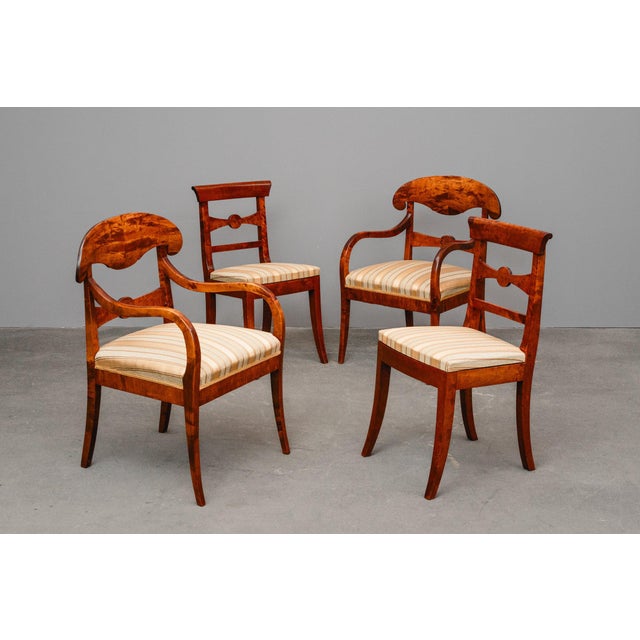 Biedermeier Style Seating Group in Birch, Set of 5 For Sale - Image 3 of 18