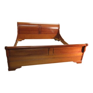 Solid Cherry King Size Sleigh Bed For Sale