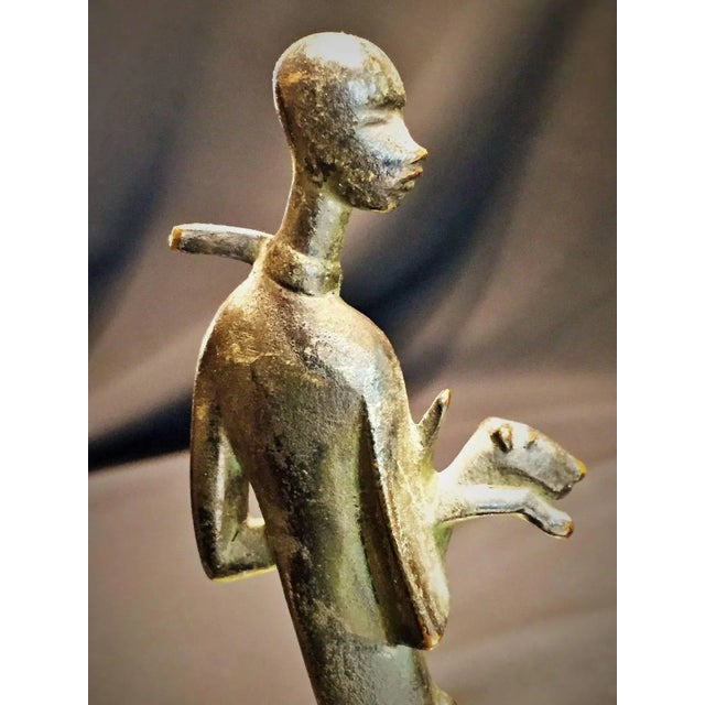 Art Deco Bronze and Green Agate Figural Ashtray, Circa 1920s For Sale - Image 4 of 8