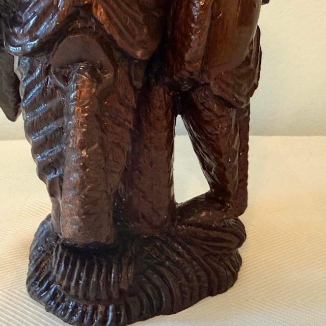 1970s Mid-Century Multi-Faced Transforming Elephant Carved Wood Sculpture For Sale - Image 5 of 9