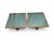 This pair of mid-century coffee tables, likely dating to the 1970s, features a solid teak frame with clean, modern lines....