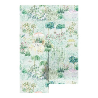 Mahjong Garden Party Toile Grasscloth Wallpaper by House Party | 8 Yards For Sale