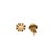 A charming pair of flower earrings from about 1970, each with a softly rounded angel skin coral center in a delicate pale...
