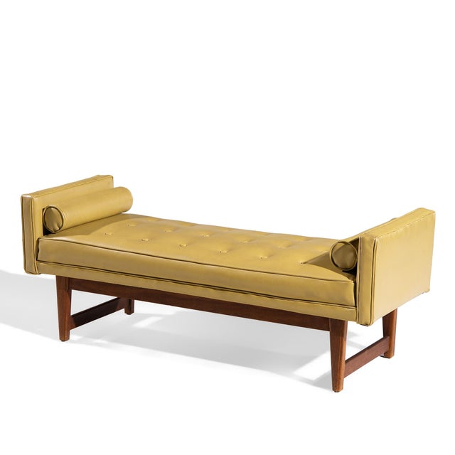 Brown Lawrence Peabody for Nemschoff Mid Century Walnut Bench For Sale - Image 8 of 9