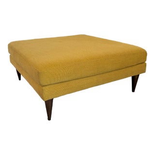Mid-Century Modern Style Oversized Square Upholstered Ottoman For Sale